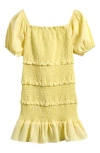 Ava & Yelly Kids' Ruffle Smocked Sundress In Yellow
