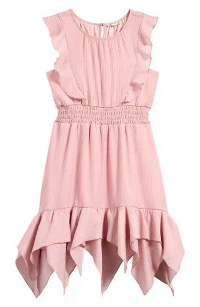 Ava & Yelly Kids' Shimmer Chiffon Dress In Blush