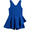Ava & Yelly Kids' Sleeveless Flounce Romper In Royal
