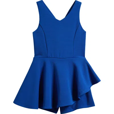 Ava & Yelly Kids' Sleeveless Flounce Romper In Royal