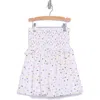 Ava & Yelly Kids' Smocked Chiffon Skirt In Off-white