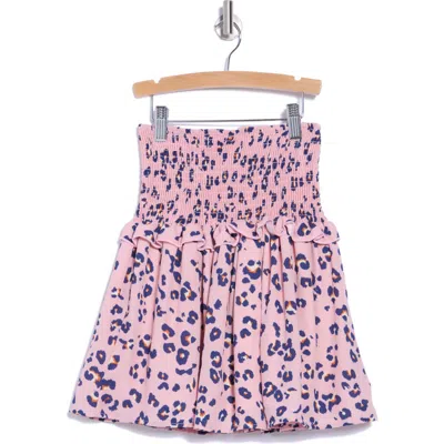 Ava & Yelly Kids' Smocked Chiffon Skirt In Pink