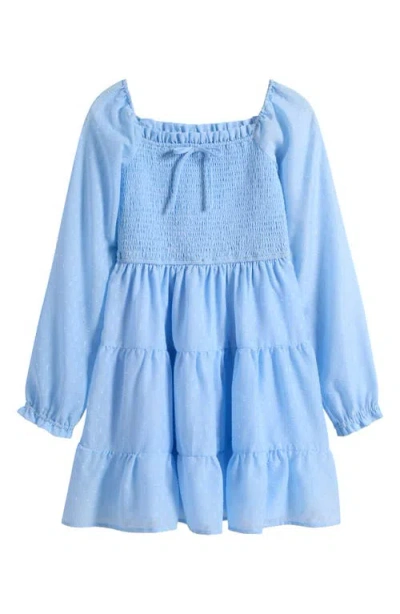 Ava & Yelly Kids' Smocked Long Sleeve Dress In Animal Print