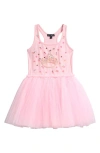 Ava & Yelly Kids' Tiara Embellished Tutu Party Dress In Blush
