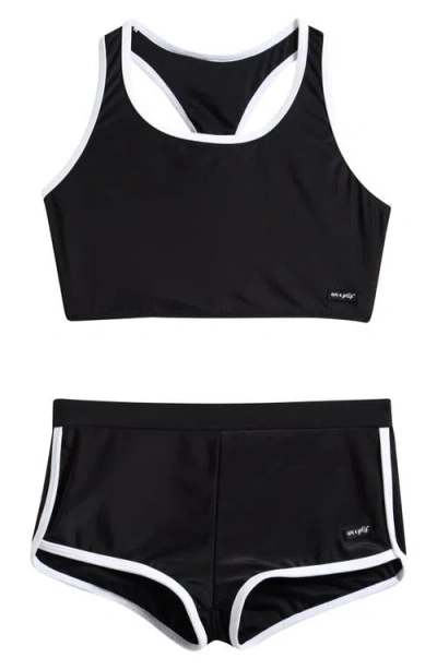 Ava & Yelly Kids' Two-piece Swimsuit In Black