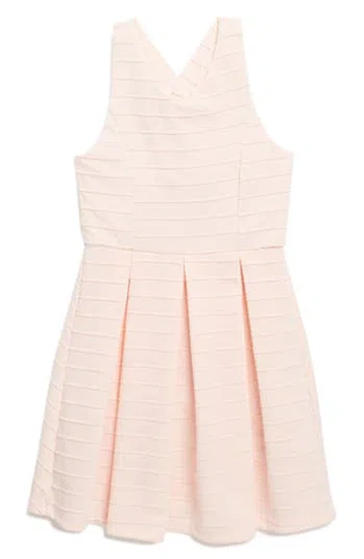 Ava & Yelly Kids'  Rib Stripe Skater Dress In Rose