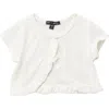 Ava & Yelly Kids'  Ruffle Edge Cardigan Sweater In White
