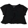 Ava & Yelly Kids'  Ruffle Edge Cardigan Sweater In Black