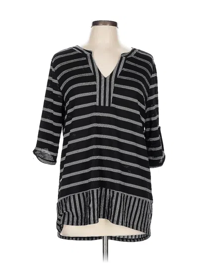 Pre-owned Ava James 3/4 Sleeve Blouse In Black