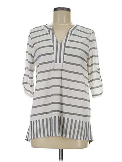 Pre-owned Ava James 3/4 Sleeve Blouse In Gray