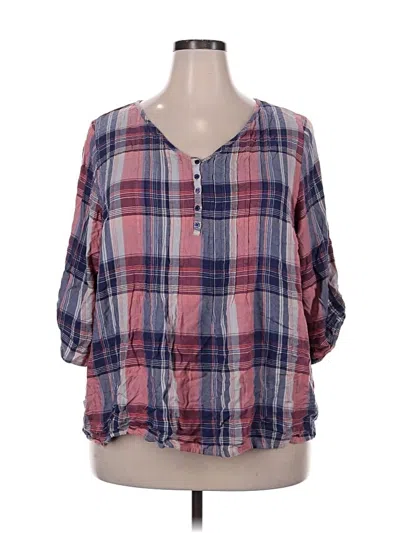 Pre-owned Ava James 3/4 Sleeve Blouse In Pink