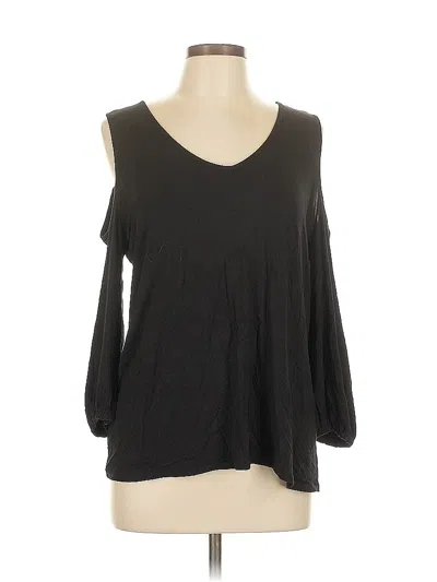Pre-owned Ava James 3/4 Sleeve Top Black Cold Shoulder Neckline Tops