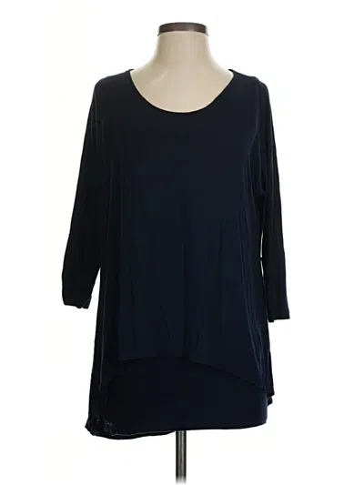 Pre-owned Ava James 3/4 Sleeve Top Blue Scoop Neck Tops