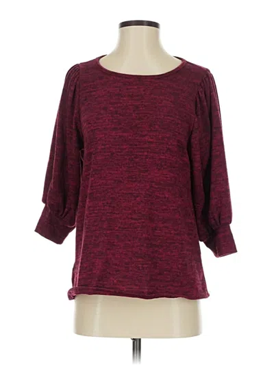 Pre-owned Ava James 3/4 Sleeve Top Burgundy Boatneck Tops