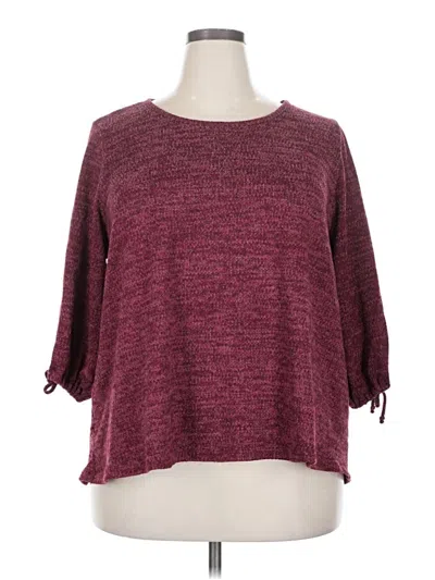 Pre-owned Ava James Pullover Sweater In Burgundy