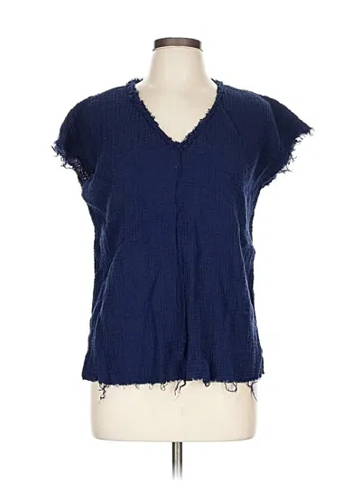 Pre-owned Ava James Short Sleeve Blouse In Blue