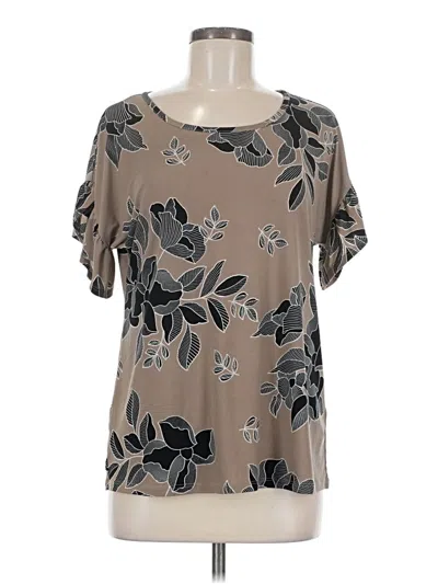 Pre-owned Ava James Short Sleeve Blouse In Brown