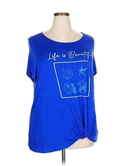 Pre-owned Ava James Short Sleeve T-shirt In Blue