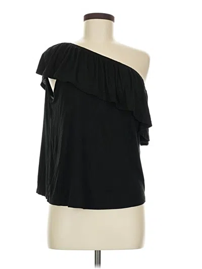 Pre-owned Ava James Sleeveless Top Black One Shoulder Neckline Tops