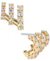 Ava Nadri Gold-tone Cubic Zirconia Small Illusion C-hoop Earrings, .5" In Gold