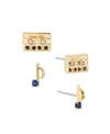 Ava Nadri Set Of Two Pair Music Motif Stud Earrings In Gold