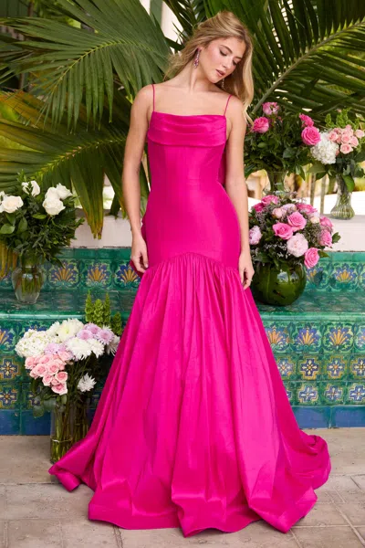 Ava Presley 26422 Long Mermaid Formal Bow Prom Dress In Pink