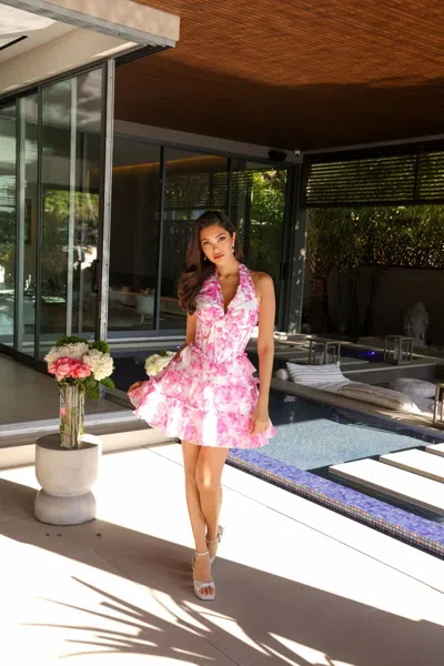 Ava Presley 26446 Short Cocktail Floral Ruffle Mini Dress In Multi