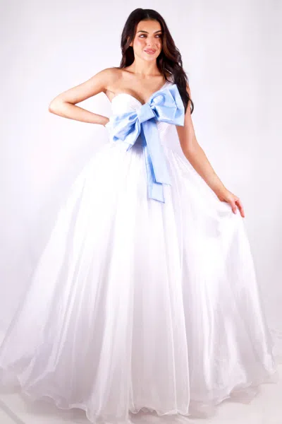 Ava Presley 27720 Long Formal A Line Evening Prom Dress In White