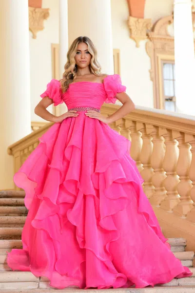 Ava Presley 28571 Formal Prom Long Ball Gown In Pink