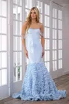 Ava Presley 28598 Long Formal Sequin Prom Dress In Blue