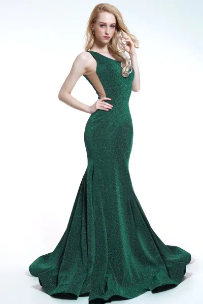 Ava Presley 35789 Glitter Long Formal Mermaid Prom Dress In Green