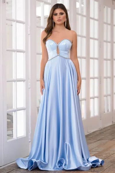 Ava Presley 39236 Long Formal Evening Prom Gown In Blue