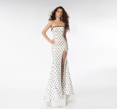 Ava Presley 39253 Long Formal Fitted Prom Dress In White