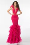 Ava Presley 39312 Long Formal Mermaid Evening Prom Gown In Pink