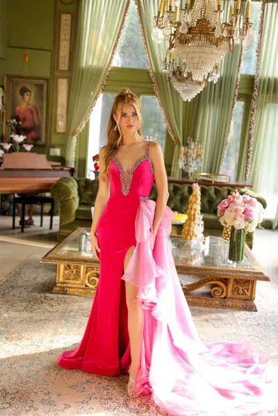 Ava Presley 39556 Beaded Long Ruffle Formal Prom Mermaid Dress