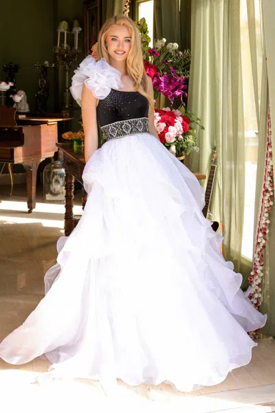 Ava Presley 39557 A Line Long Formal Ruffle Prom Dress In Multi