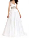 Ava Presley Jeweled Waist Ball Gown In White In White