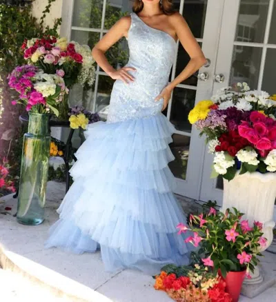 Ava Presley 29254 Long Mermaid Formal Sequin Prom Dress In Blue