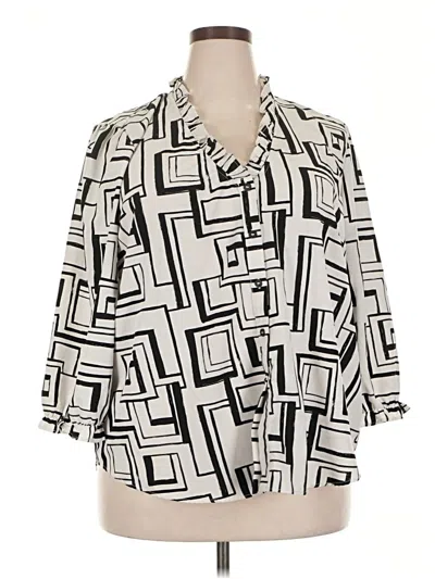 Pre-owned Ava Rose 3/4 Sleeve Blouse In White