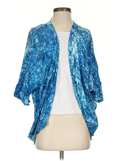 Pre-owned Ava Sky Kimono In Blue