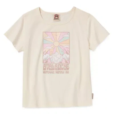 Avalanche Big Kid Girls Crew Neck Short Sleeve Classic Fit Graphic T-shirt In Neutral