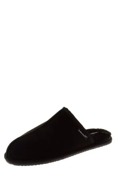 Avalanche Faux Fur Lined Slipper In Black