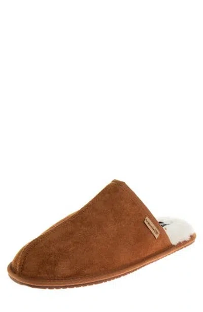 Avalanche Faux Fur Lined Slipper In Chestnut