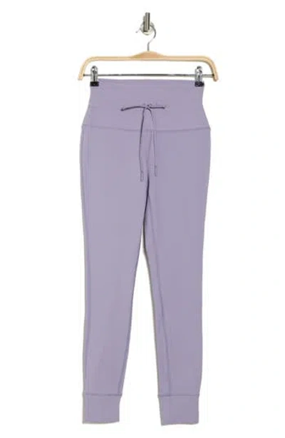 Avalanche Greta Drawstring Waist Ankle Joggers In Lavender Gray