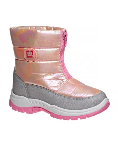 Avalanche Kids' Little And Big Girls Slip-resistant Waterproof Snow Boots In Pink,silver