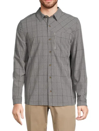 Avalanche Men's Checked Button Down Shirt In New Deep Grey