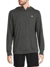Avalanche Men's Quarter Zip Slub Knit Hoodie In Charcoal