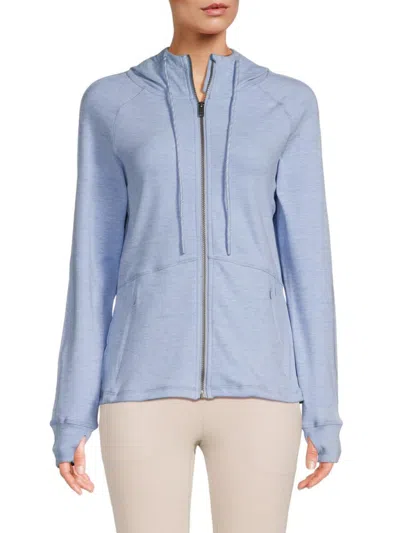 Avalanche Women's Chenille Zip Up Hoodie In Icy Sky