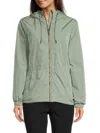 Avalanche Women's Robin Faux Fur Lined Zip Hooded Jacket In Lily Pad Green