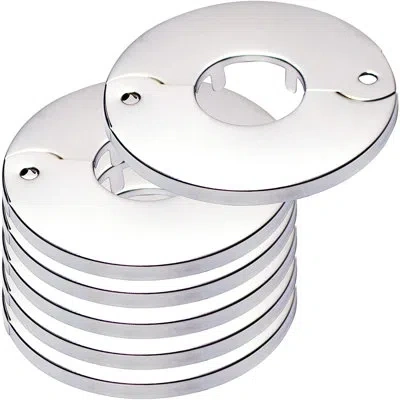 Avalon Floor And Ceiling Plate Split Flange, Fits 1 Inch Ips Chrome Finish (pack Of 6) In Chrome;brass